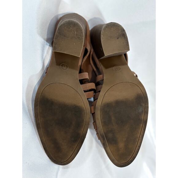 Universal Thread Women’s Sz 8 Aiden Huarache chunky Heeled Mules clogs sandals - Picture 8 of 9